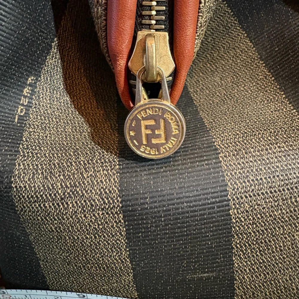 Fendi Brown and Black Striped small Duffel tote - Picture 9 of 11